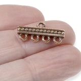 4 Copper 4-to-1 Beaded Links, TierraCast Connectors for Multi-Strand DIY Jewelry