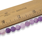 Purple Dragon Vein Agate Beads - 8mm Frosted Crackle - Unique Matte Finish 48Pcs