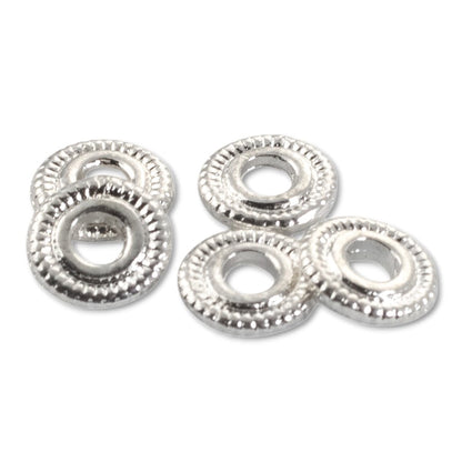 Sterling Silver Plate Spacer Beads 6mm Line Edge Large Hole Leather Cord 10-Pack USA