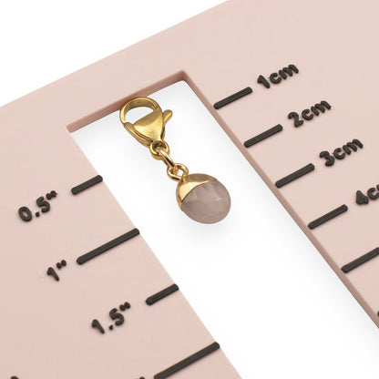 Dainty Rose Quartz Clip-on Charm - Pale Pink Bag Charm - Jewelry Accessory