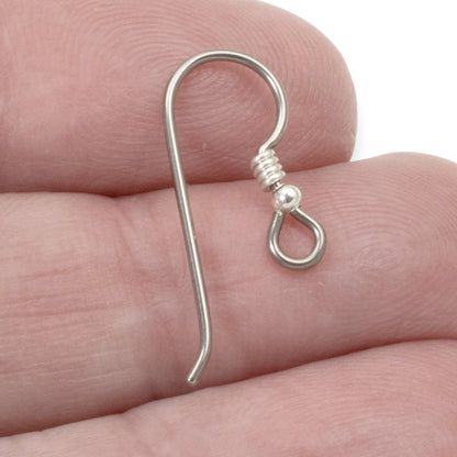 10 Gray Niobium Ear Wires - Bead & Coil Accents - Hypoallergenic Earring Hooks