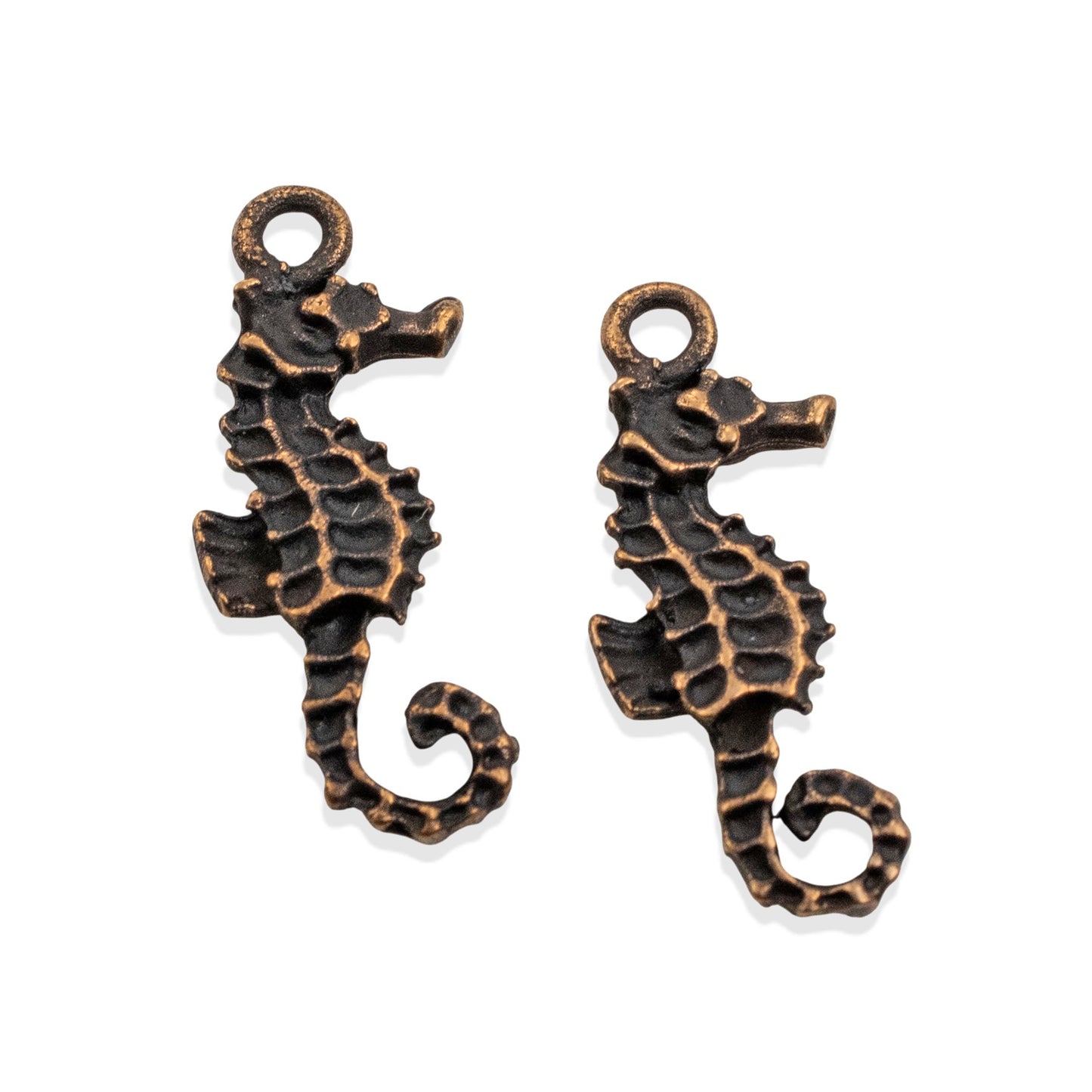 Seahorse Charms: 2Pc Antique Copper Pewter 22mm Ocean Marine Life Animal Jewelry
