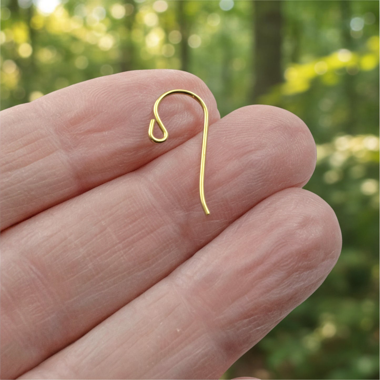 Yellow Niobium Small Loop Ear Wires: Hypoallergenic French Hook, 10-Pack