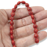 21 Pcs Red Ladybug Czech Glass Beads, 7x9mm Oval Shape, Whimsical Jewelry Supply