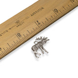 10 Moose Charms, Dark Silver Metal Elk Pendants for Wildlife Inspired Jewelry