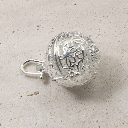 Silver Cage Pendant with Butterfly Design - Hollow Aromatherapy Locket