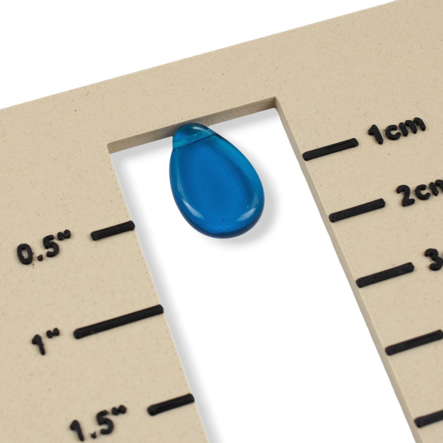 12 Capri Blue Czech Glass Teardrop Beads, Tip Drilled 12x18mm Flat Pear Pendant Loose, Ocean Blue Coastal Jewelry Supply