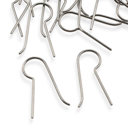 Titanium Earring Hooks 20 Pack: Regular Leg Ear Wire Blanks Hypoallergenic Sensitive Ears USA Made