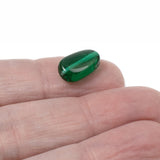 25 Emerald Green Wavy Oval Czech Glass Beads, Ideal for DIY Christmas Jewelry
