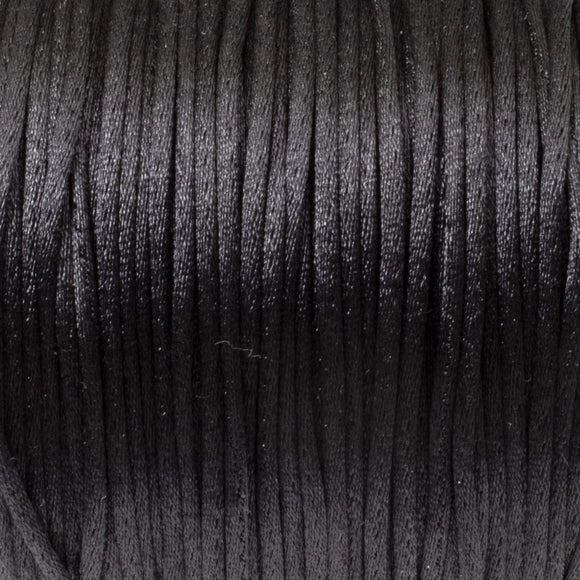 Black Satin Nylon Cord - 1mm Smooth String - 30 Meter Spool - DIY Jewelry Cord