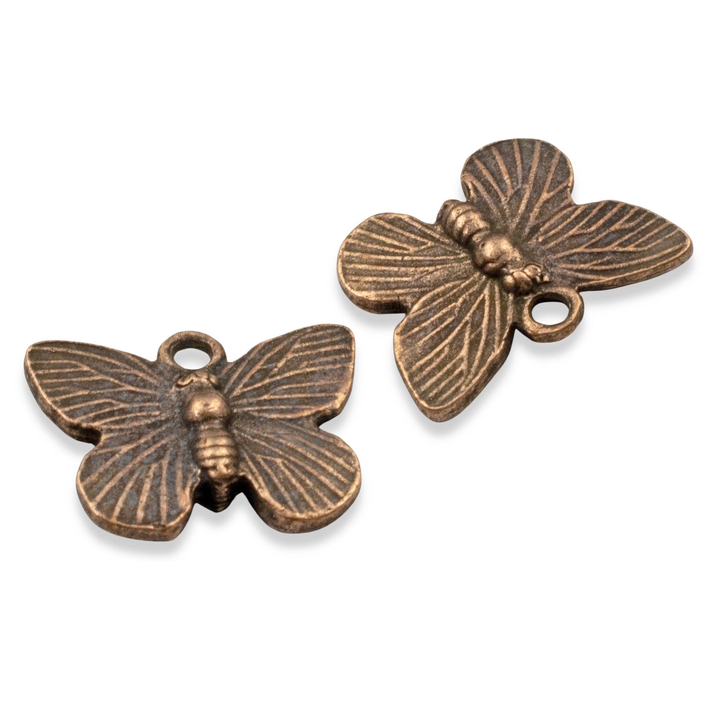 Antique Copper Butterfly Charms, 2-Pack Animal Lover Nature Jewelry, USA Made