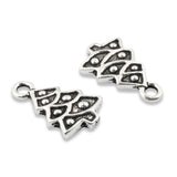 2 Silver Christmas Tree Charms, TierraCast Holiday Charm for DIY Jewelry Making