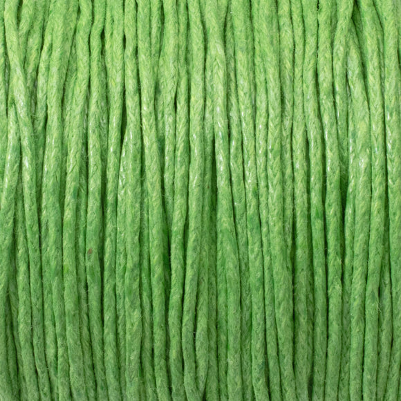 Green 1mm Waxed Cotton Cord - 25 Meters - Jewelry and Craft String