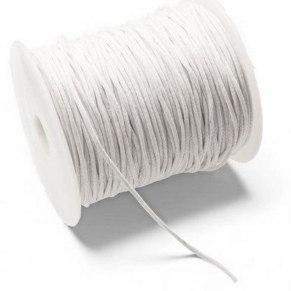 White Waxed Cotton Cord: 1.5mm 100 Yards Macrame Beading String Jewelry Making