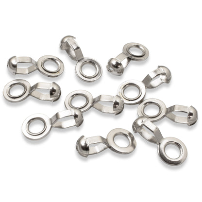 10-Pack Nickel Plated Brass #10 Ball Chain Loop Connectors, Silver Couplings