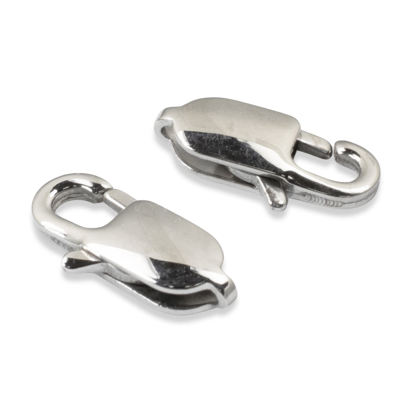 5 Large Oval Silver Stainless Steel Lobster Claw Clasps for DIY Jewelry, 7x18mm