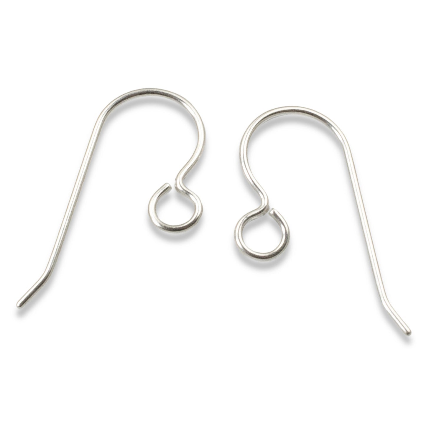 10 Sterling Silver Ear Wires - Regular Loop - USA Made - French Earring Hooks