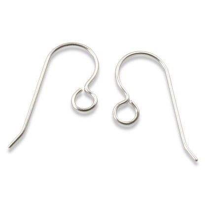 10 Sterling Silver Ear Wires - Regular Loop - USA Made - French Earring Hooks