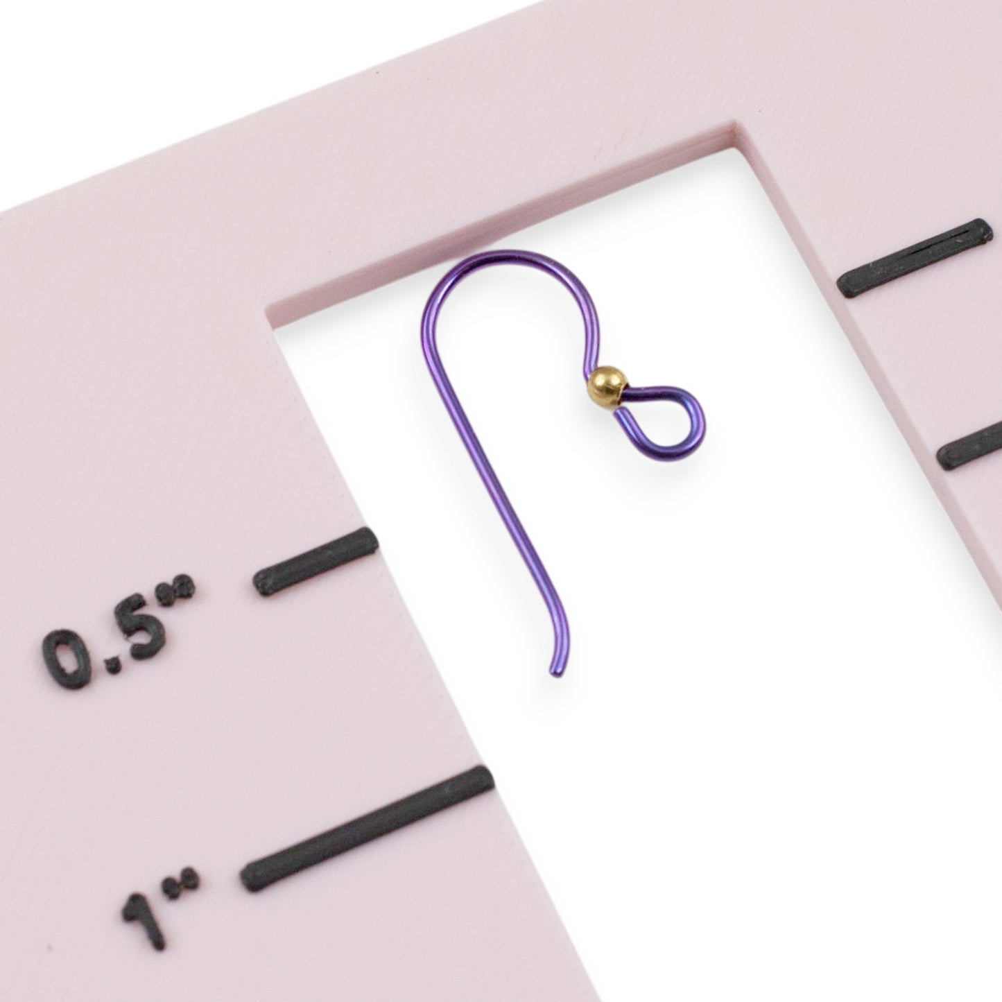 10 Purple Niobium Ear Wires 2mm Brass Accent Bead 20 Gauge Hypoallergenic Boho USA