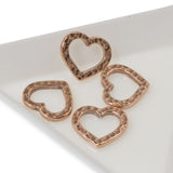 4 Copper Distressed Heart Links, TierraCast Vintage-Style Hammered Connectors