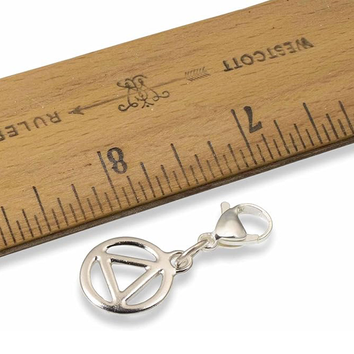 Recovery Bag Charm Silver Triangle, Sobriety Clip-On, Inspirational Symbol for Healing & Resilience, Encouragement Gift