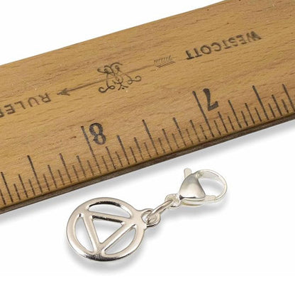 Recovery Bag Charm Silver Triangle, Sobriety Clip-On, Inspirational Symbol for Healing & Resilience, Encouragement Gift