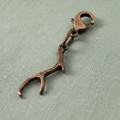 Copper Antler Clip-On Charm: Nature-Inspired Accessory for Bags and Jewelry