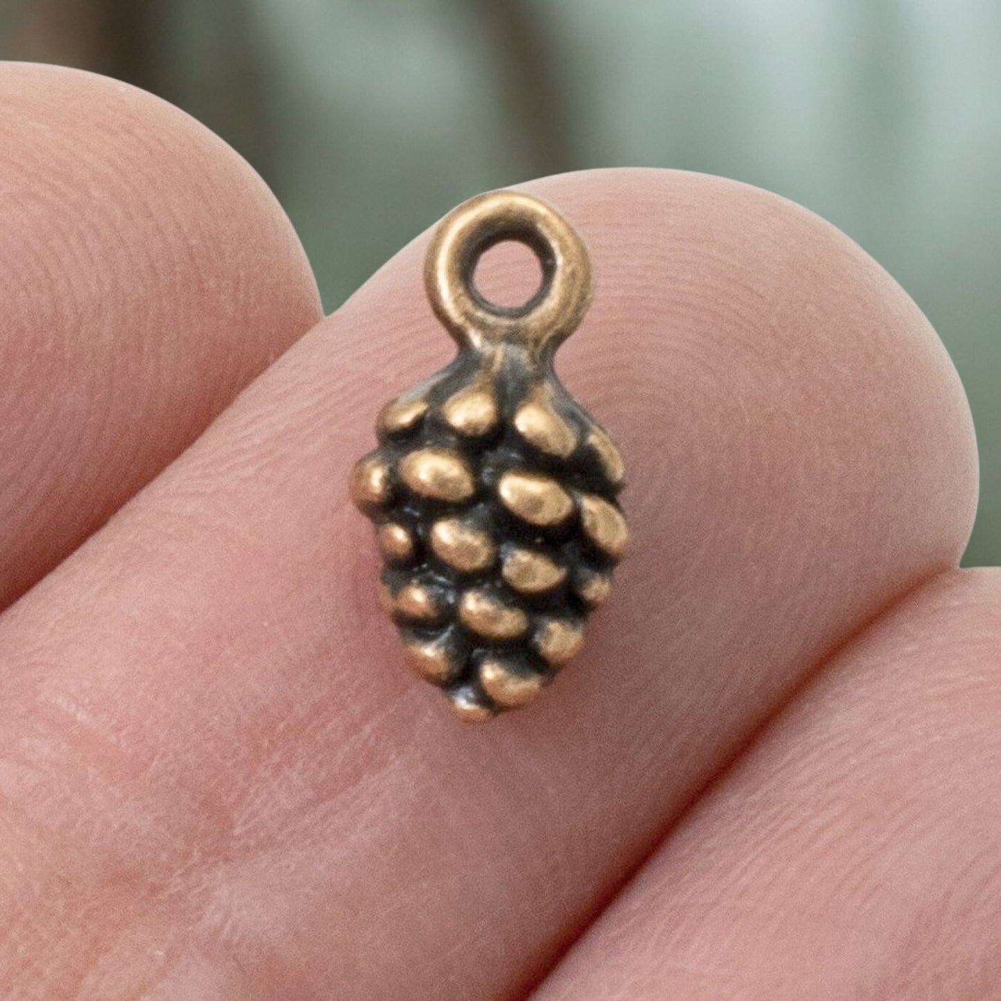 Pine Cone Charms: Copper Finish 3D Woodland Nature Jewelry Making 20 Pack