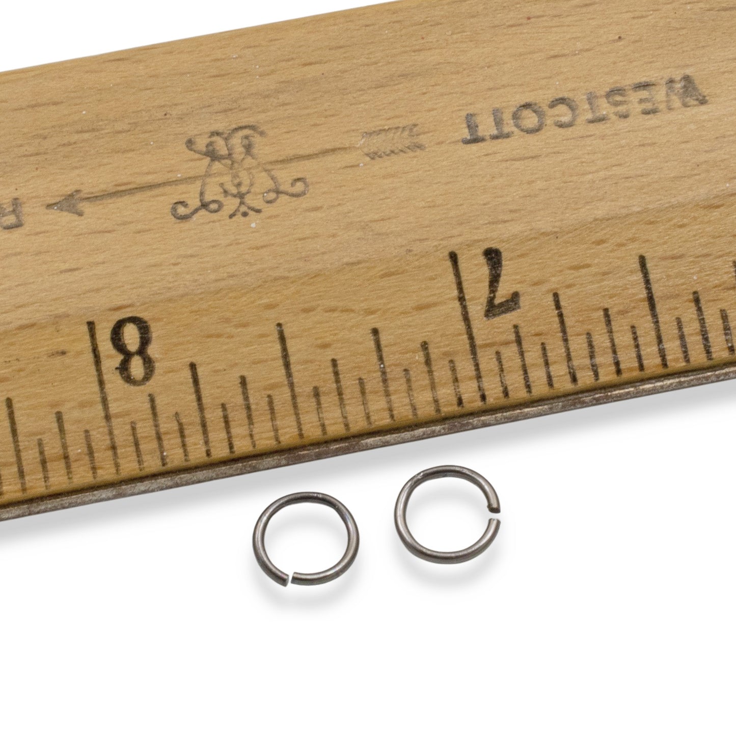 50-Pack Gunmetal Matte Black 7mm Round Open Jump Rings, TierraCast 19 Gauge