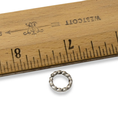 Large Antique Silver Rope Jump Rings: 10-Pack Charm Necklace Connectors