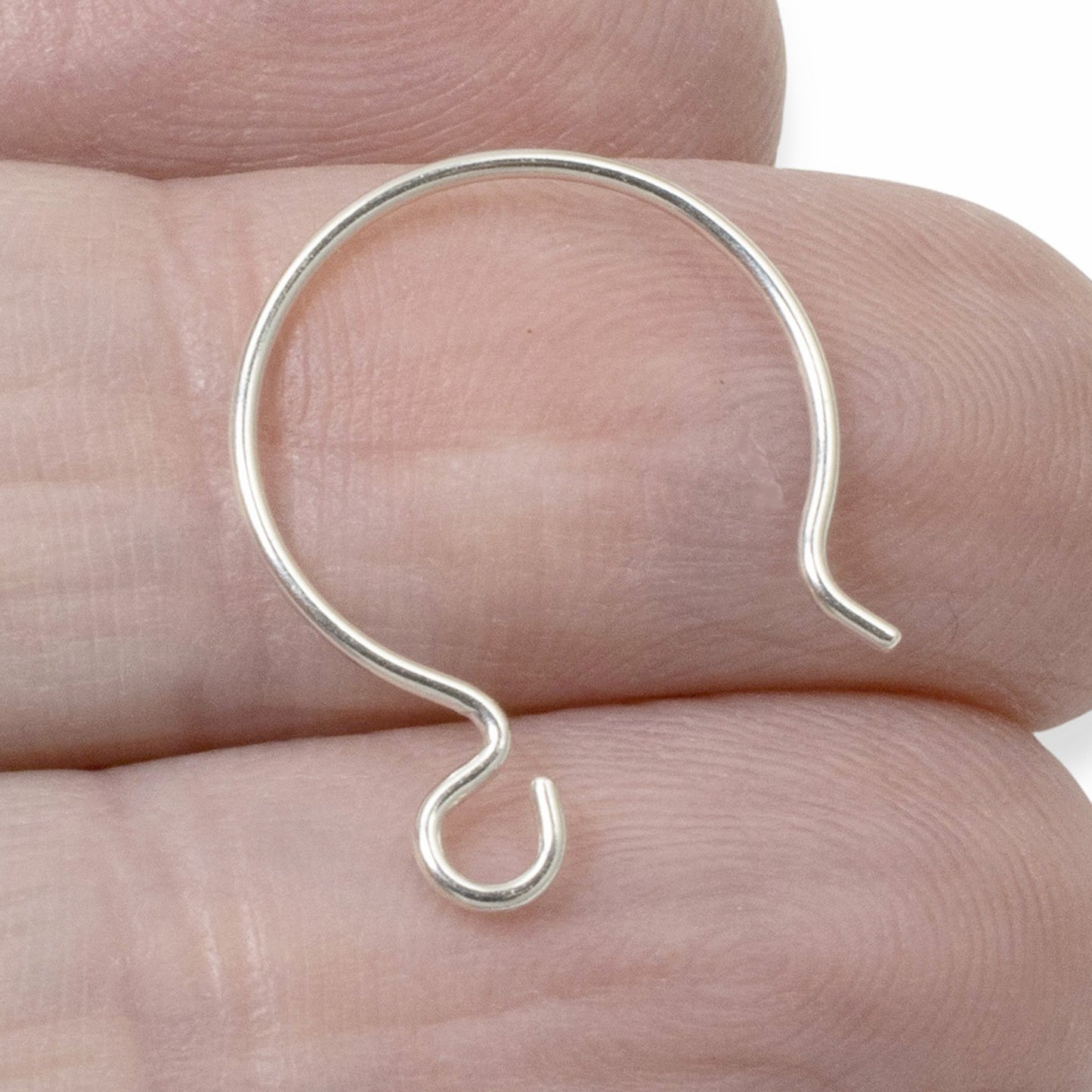 Sterling Silver Hoop Earring Hooks: USA Made Circle Wire Findings, 10 Pack