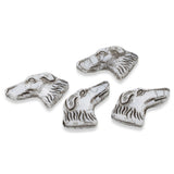 10 Czech Glass Dog Head Beads, Detailed Canine Design for DIY Jewelry and Crafts