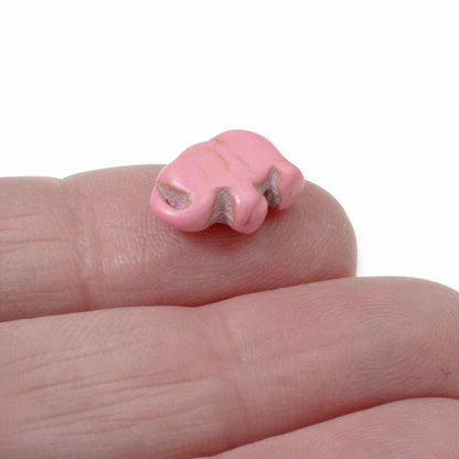 20 Pink Elephant Beads - Small Lucky Elephants - Animal Beads for DIY Jewelry