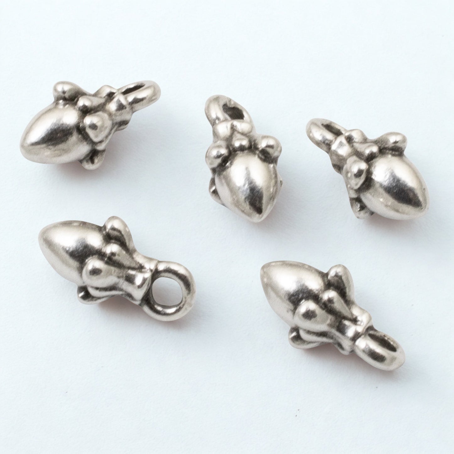 Tiny Silver Acorn Charms, 10-Pack TierraCast Autumn Woodland Nature Pendants