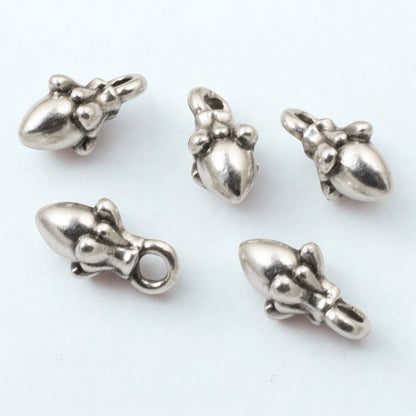 Tiny Silver Acorn Charms, 10-Pack TierraCast Autumn Woodland Nature Pendants