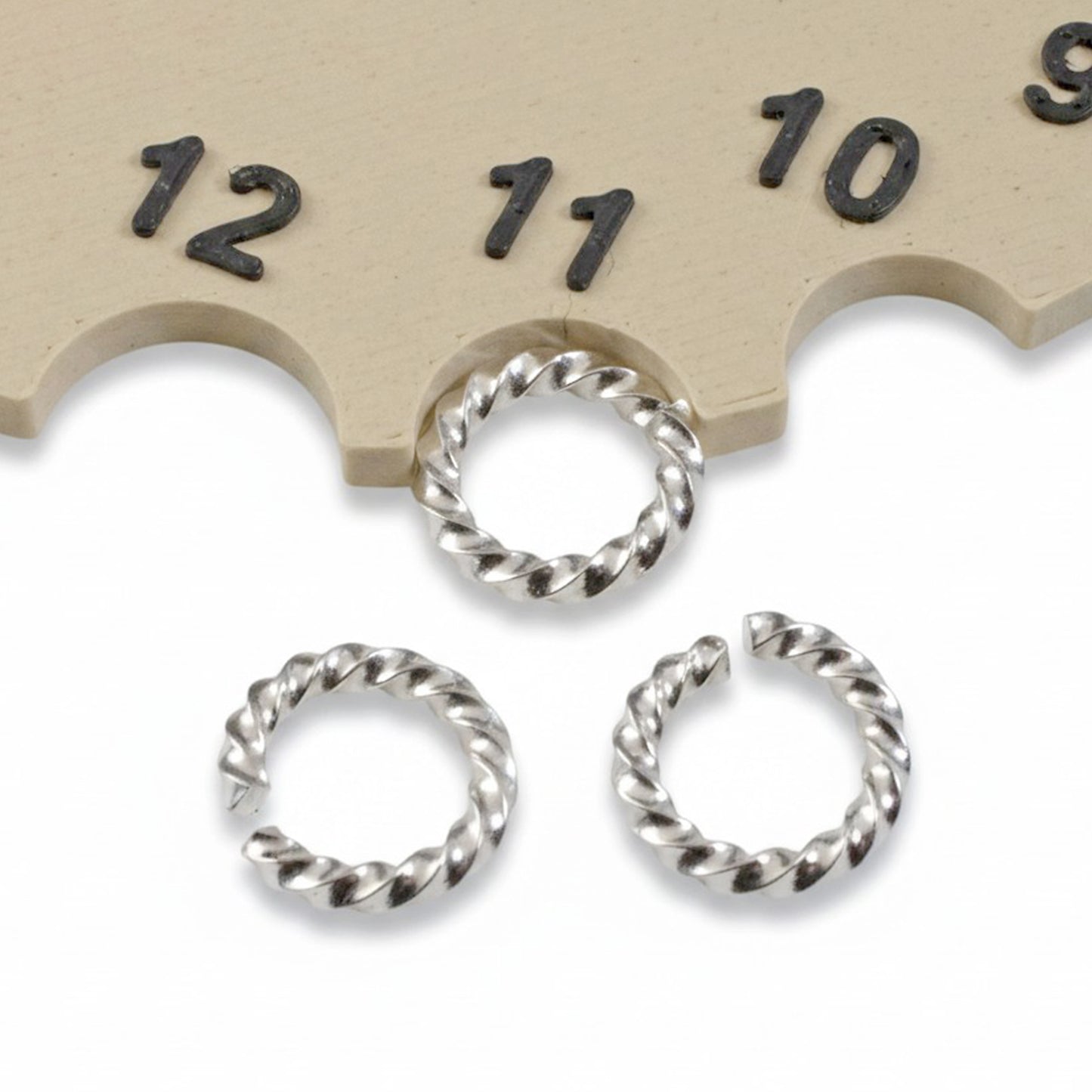 Large Bright Silver Rope Jump Rings: 10-Pack Charm Necklace Connectors