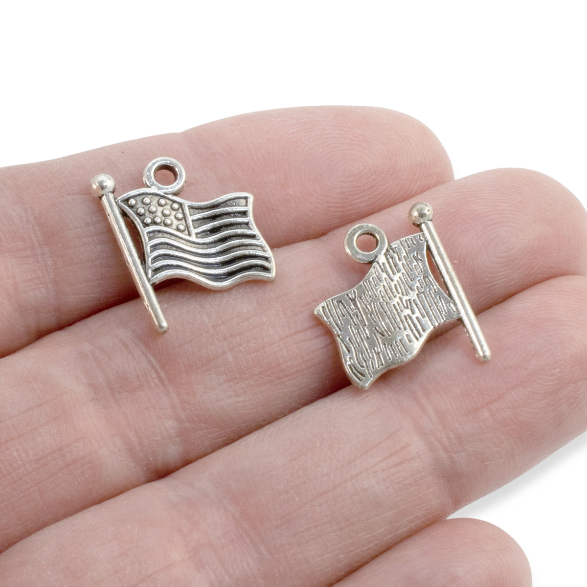 American Flag Charms Jewelry Making Supply for Patriotic DIY Jewelry & Crafts 10-Pack