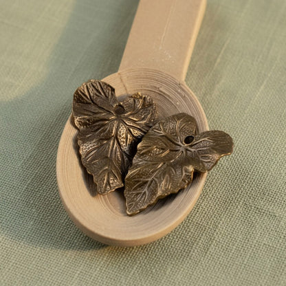 Woodland Leaf Charms: Natural Brass Vintaj Stamping Autumn Earring Findings 4-Pack
