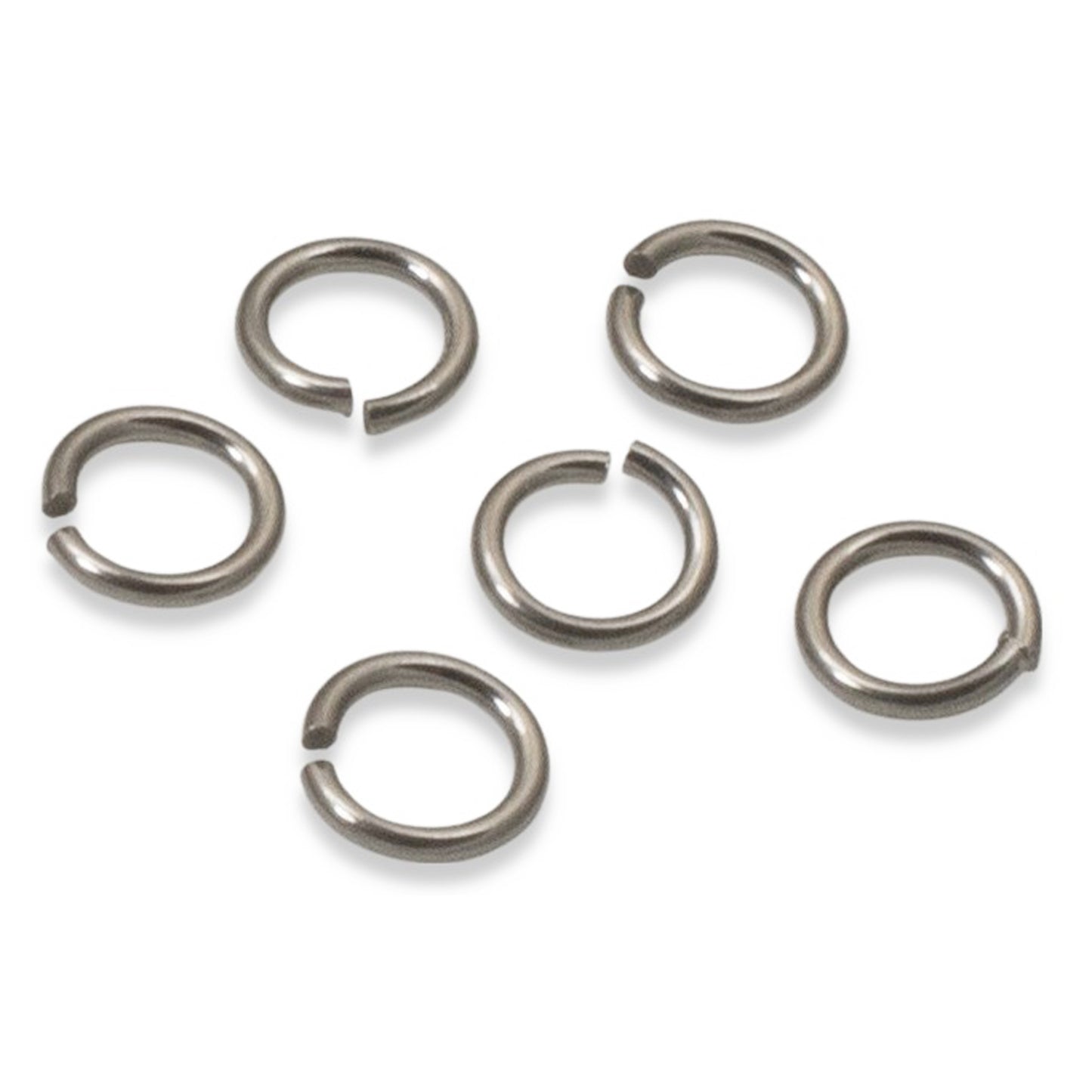 Gray Niobium Jump Rings 5mm, 20G Hypoallergenic Jewelry Making, 20-Pack USA Made