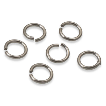 Gray Niobium Jump Rings 5mm, 20G Hypoallergenic Jewelry Making, 20-Pack USA Made