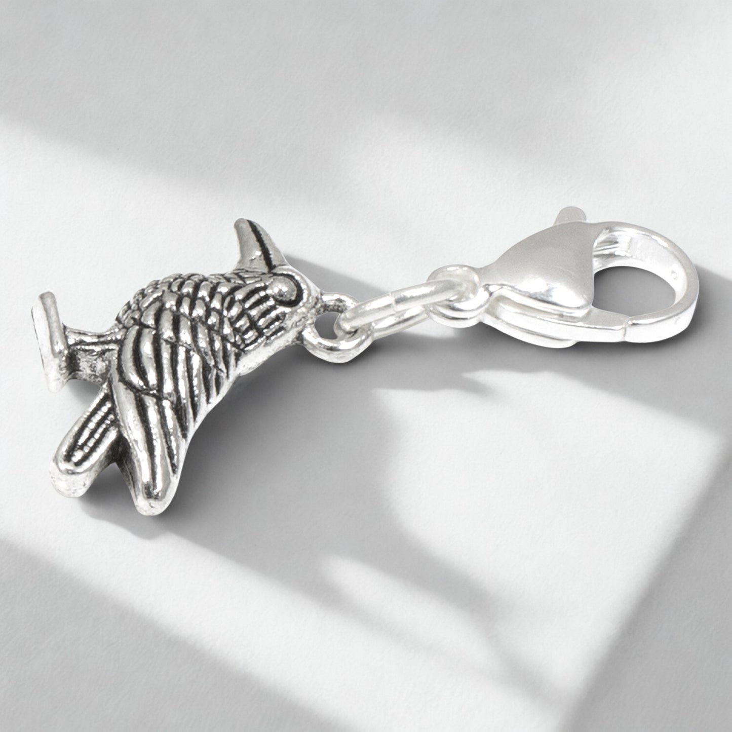 Raven Clip-On Charm: Silver Fall Halloween Bird Wildlife Nature Accessory