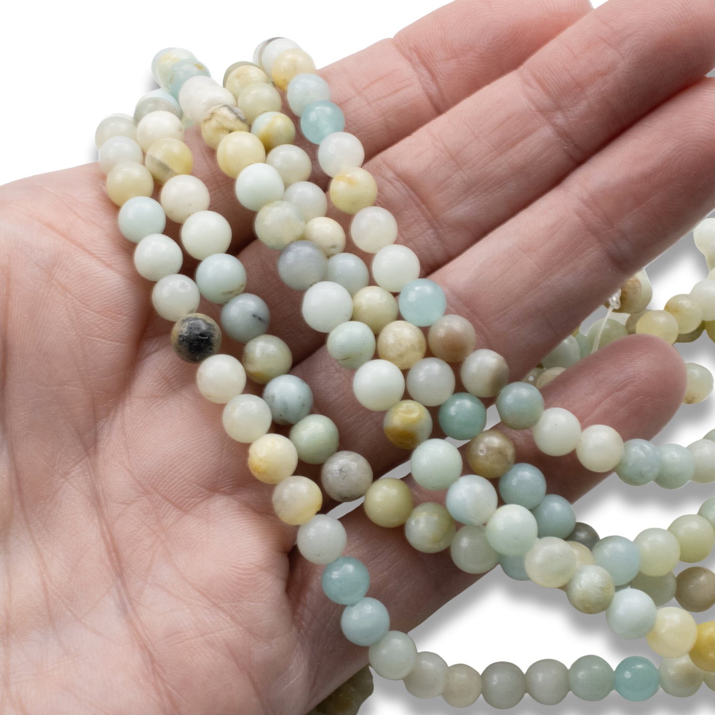 Brown Amazonite Beads: 6mm Round Multi-Color Gemstone Strand Natural Stone Jewelry Making Supplies 62pcs