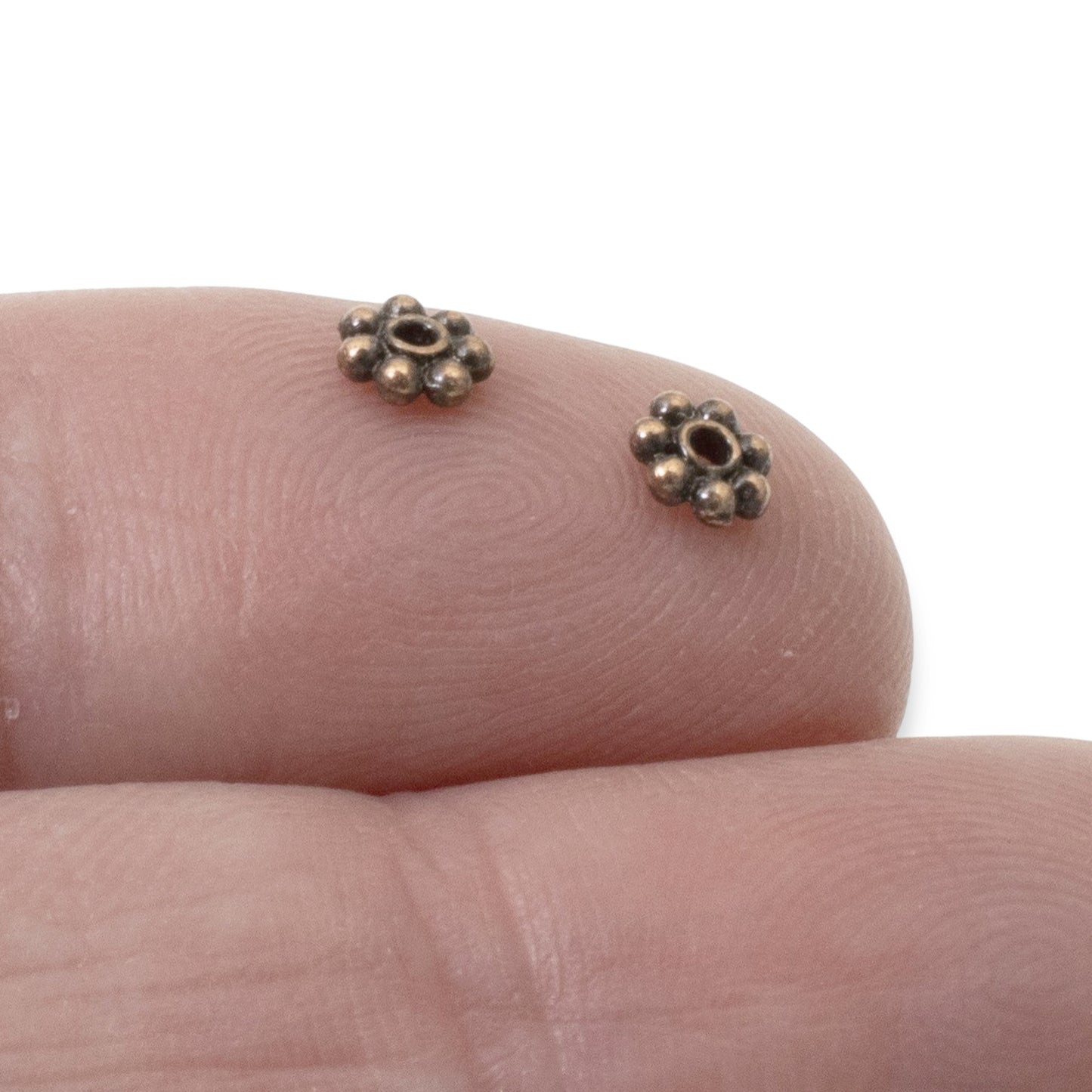 50 Antique Copper 4mm Daisy Spacers - TierraCast Designed - Tiny Jewelry Beads