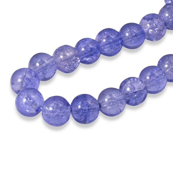 50 Alexandrite Crackle Glass Beads, 8mm Round, Perfect for Jewelry Making