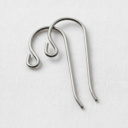 Titanium Small Loop Ear Wires 50-Pack, Hypoallergenic Earring Hooks USA Made
