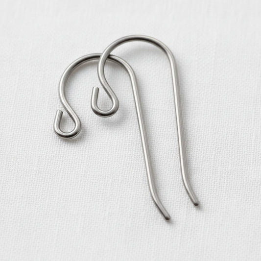 Titanium Small Loop Ear Wires 50-Pack, Hypoallergenic Earring Hooks USA Made