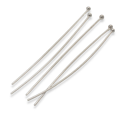Silver Plated 2" Ball Head Pins, 20 Gauge, 20-Pack Premium Jewelry Supplies
