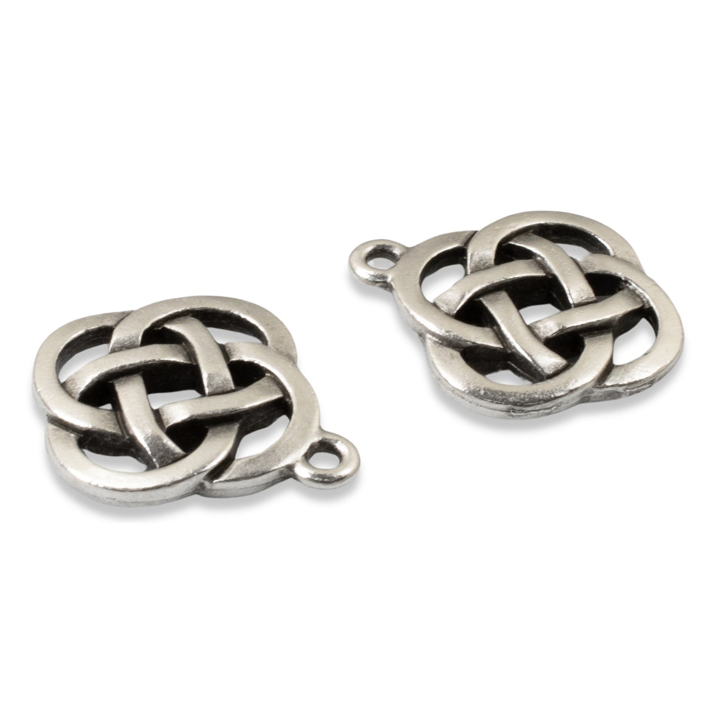 4 Silver Celtic Open Knot Charms, TierraCast Infinity Pendants for DIY Jewelry