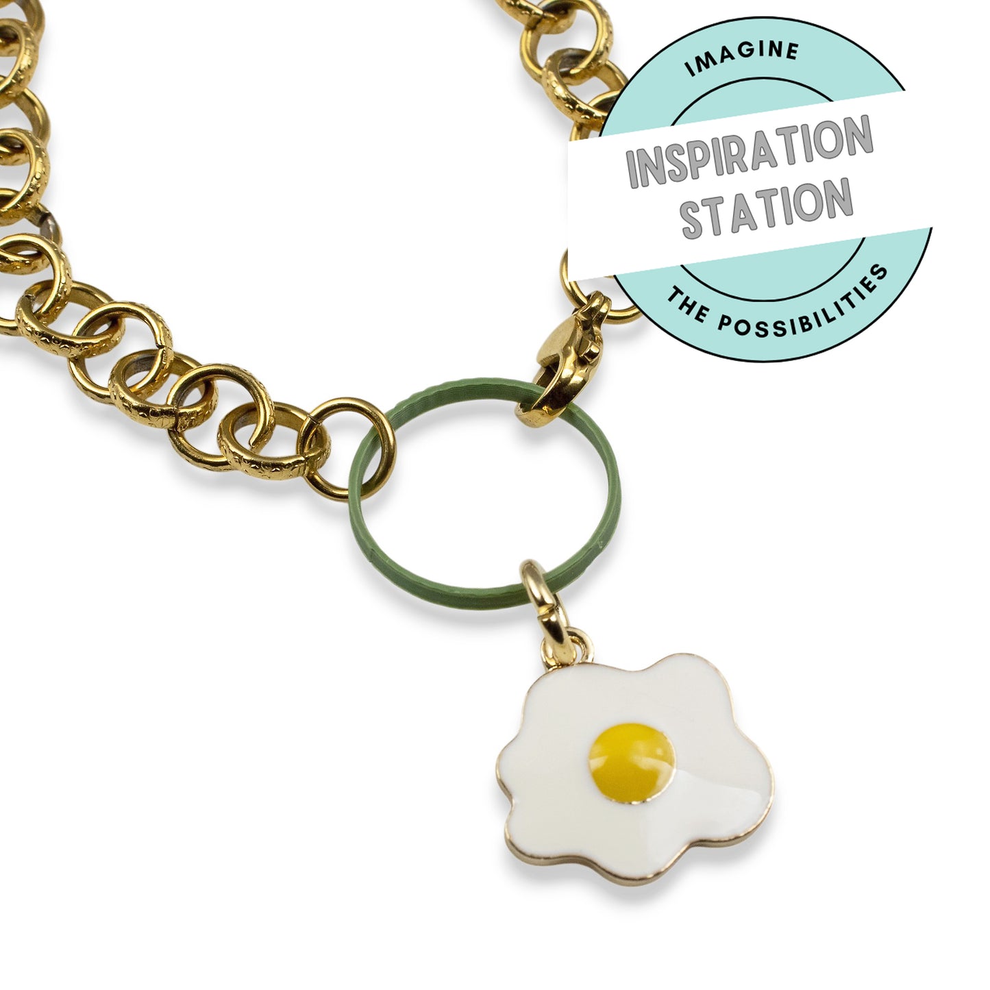 Enamel Fried Egg Charms 6-Pack, Metal Pendants, DIY Foodie Jewelry Making