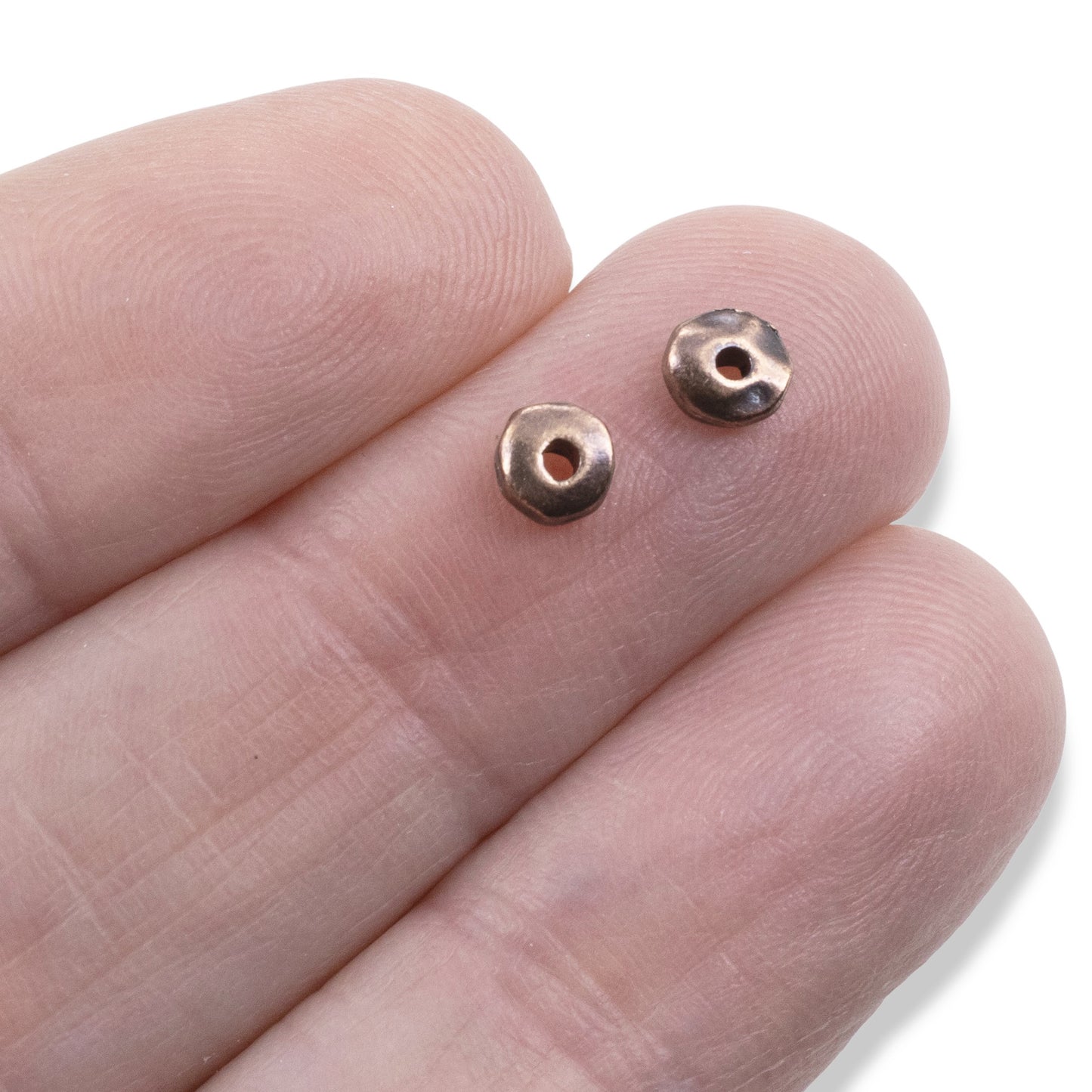 Antique Copper Nugget Beads: Organic Pewter Spacers 5mm 25 Pack Jewelry Making